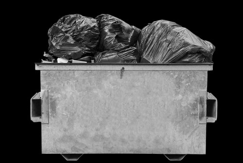 Segregated skips ready for collection in Bethnal Green